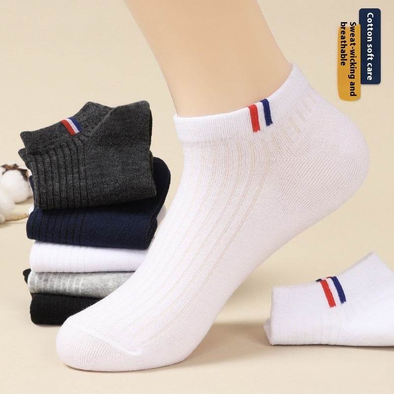 Men's Casual Cotton Socks - 5 Pairs in Assorted Colors for Daily Wear - Buy Center