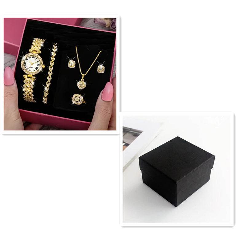 Buycenter Luxury Diamond Bracelet Watch Set - Women's Elegant Jewelry - Buy Center