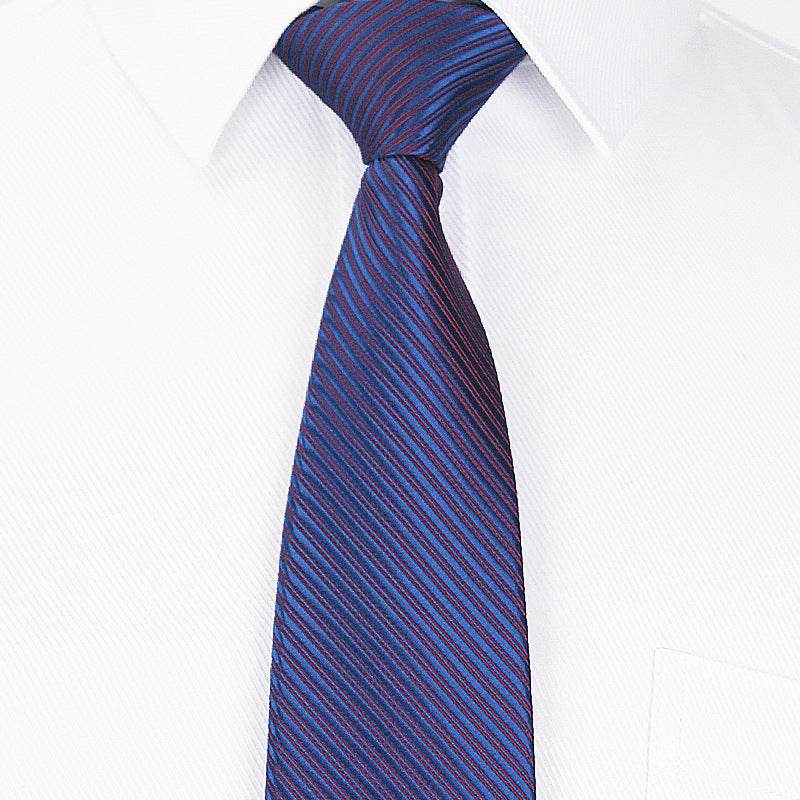 Stylish Dark Striped Tie - 8CM Polyester Hand Tie for Business Wear - Buy Center