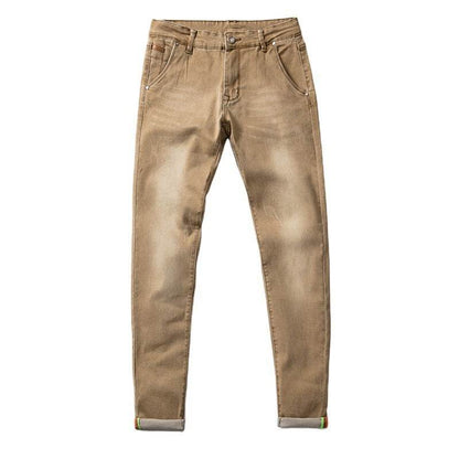 Buycenter Men's Skinny Trousers - Comfortable Mid Waist Denim Pants - Buy Center