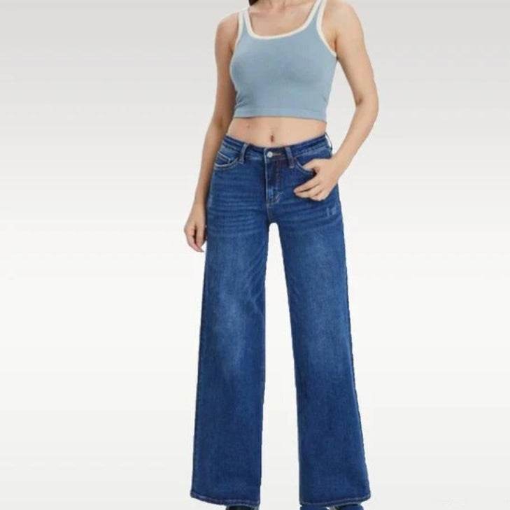 Stylish Narrow Wide-Leg Pants - High Waist & Trendy Floral Details - Buy Center