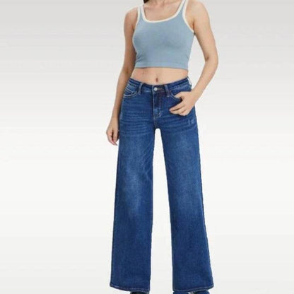 Stylish Narrow Wide-Leg Pants - High Waist & Trendy Floral Details - Buy Center