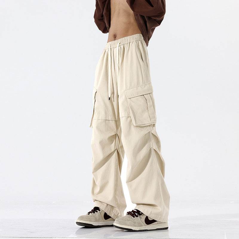 Men's Retro Pleated Cargo Pants - Casual Straight-Leg Styles for 2025 - Buy Center