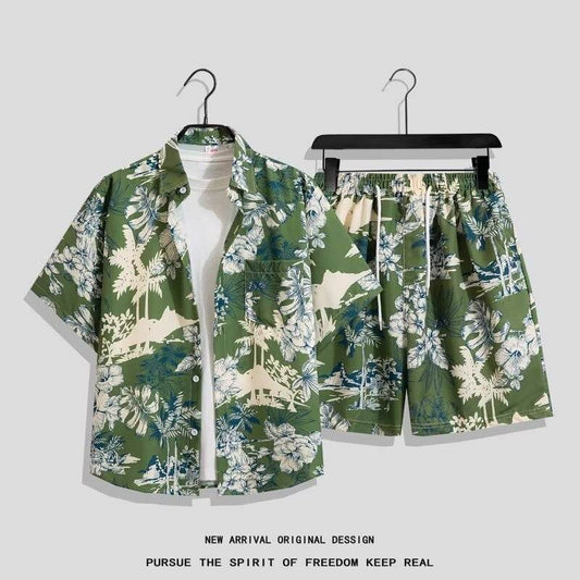 Hong Kong Style Retro Printed Shirt - Men's Short Sleeve Summer Top - Buy Center