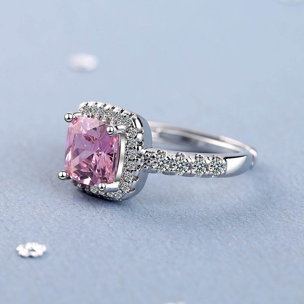 Adjustable Square Zirconium Diamond Ring - Stylish Copper Geometry 2025 - Buy Center