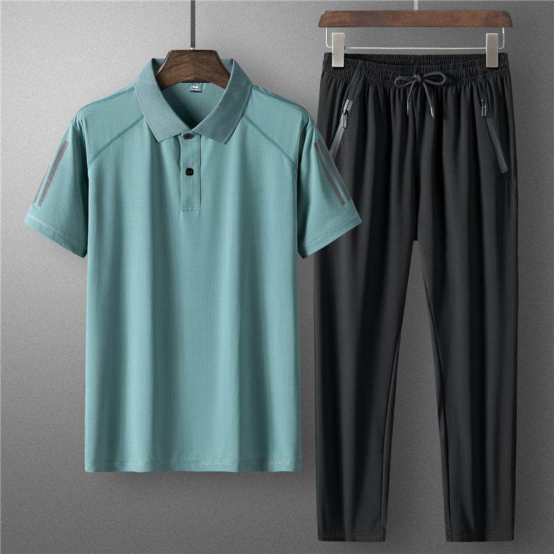 Men's Summer Ice Silk Casual Suit - Comfortable and Breathable Loungewear - Buy Center