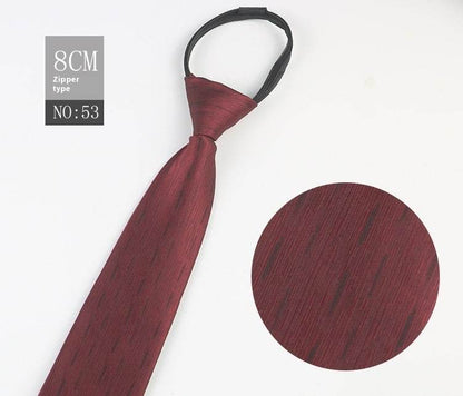 Black Striped Blue Business Tie - Lazy Zip Closure for Easy Wear - Buy Center