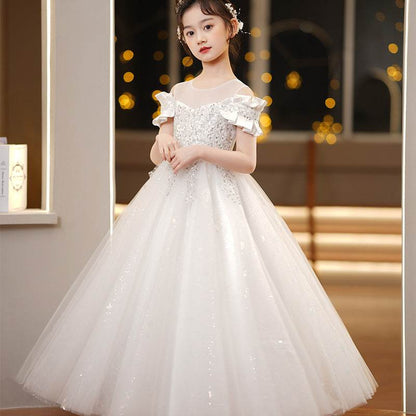 Spandex Princess Dress with Tulle Tutu & Crown for Girls - Sizes 110-160cm - Buy Center