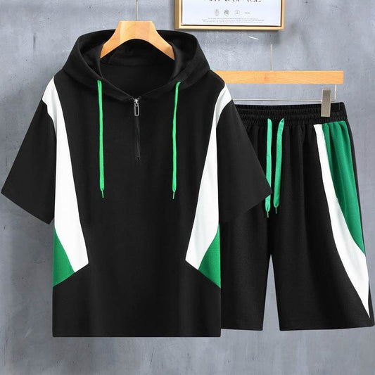 Trendy Summer Fat Man Suit for Men - Loose Fit Shorts & T-Shirt Set - Buy Center