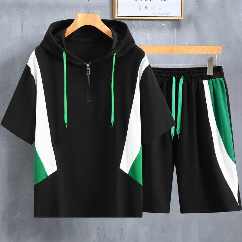 Trendy Summer Fat Man Suit for Men - Loose Fit Shorts & T-Shirt Set - Buy Center