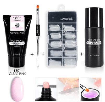 Venalisa Poly Nail Gel Kit - Flawless Nail Extensions at Home or Salon - Buy Center