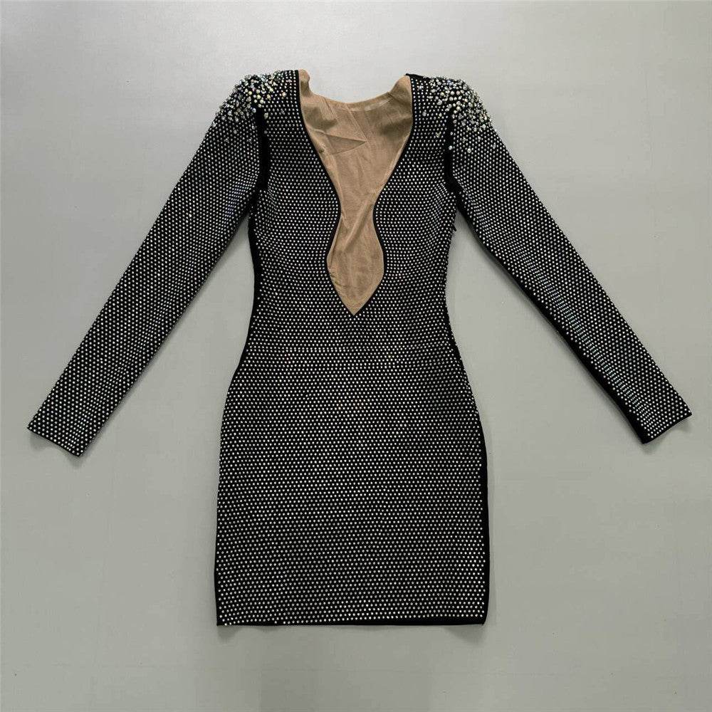 Sexy Rhinestone Bandage One-Piece Dress - Stunning Bridesmaid Outfit 2025 - Buy Center