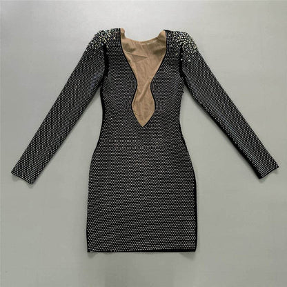 Sexy Rhinestone Bandage One-Piece Dress - Stunning Bridesmaid Outfit 2025 - Buy Center