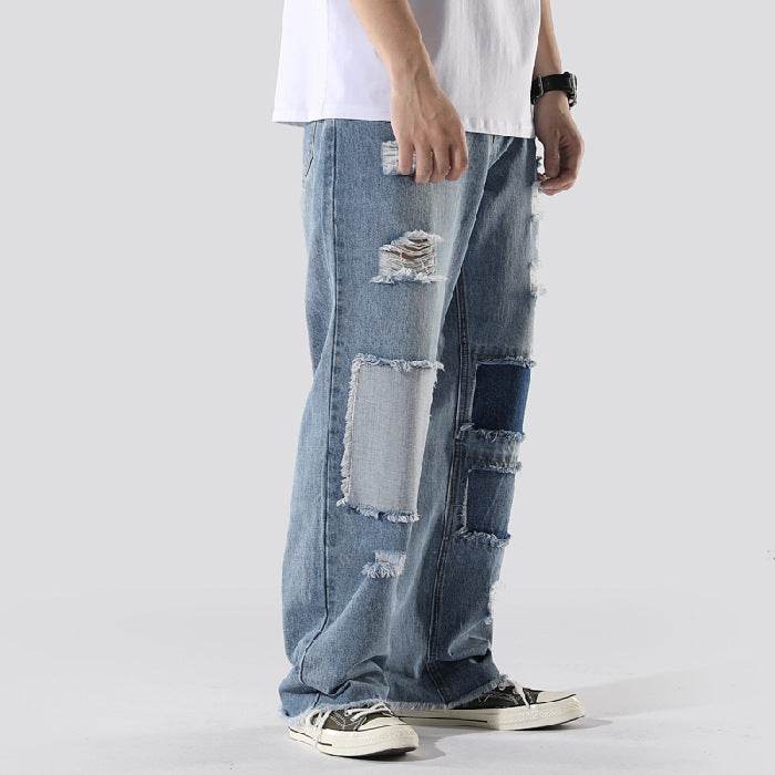 INS French Overalls Men's Baggy Pants - Stylish Hand-Painted Denim 2025 - Buy Center
