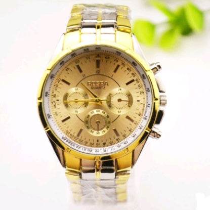 Buycenter Men's Steel Belt Watch - Trendy Three-Eye Quartz Style 2025 - Buy Center