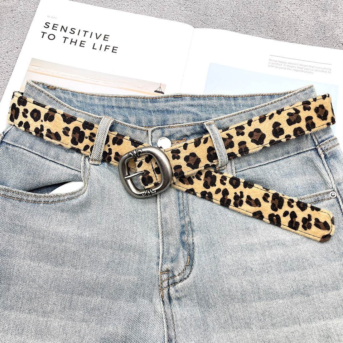 Stylish Leopard & Snake Print Belt - Trendy PU Leather Accessory 2025 - Buy Center