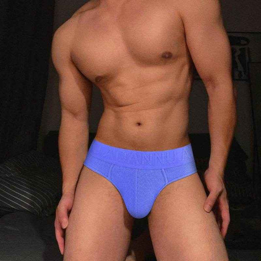 Men's Sexy Breathable Briefs - Stylish Cotton with Embossed Pattern