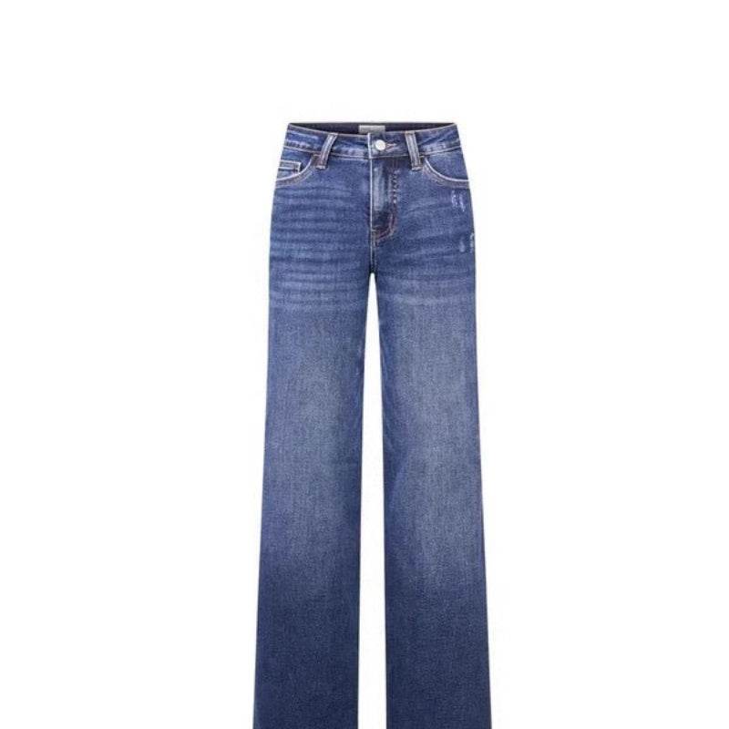 Stylish Narrow Wide-Leg Pants - High Waist & Trendy Floral Details - Buy Center