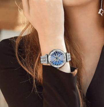 Women's Waterproof Quartz Watch - Stylish in Rose Pink & Silver Blue - Buy Center