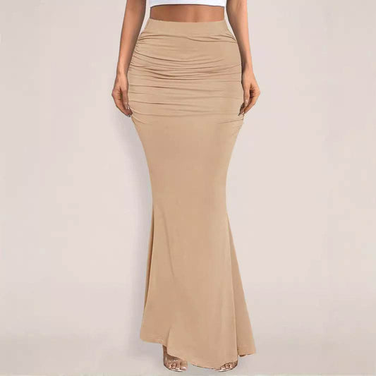 Sexy Slim Hip Pleated Long Dress - European & American Style Fashion - Buy Center