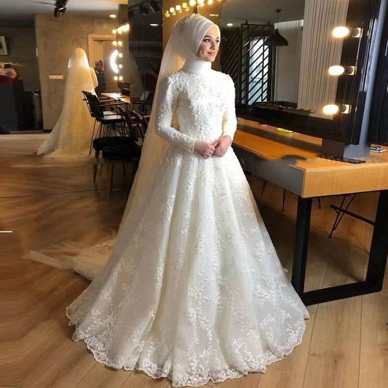 Elegant Long Sleeve White Wedding Dress - Timeless Style for Every Bride - Buy Center