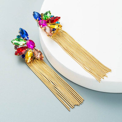 Buy Center Exaggerated Earrings - European Style with Pearl and Tassels - Buy Center