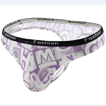 Men's Cotton Black Thongs - Soft, Stylish T-Back with Elastic Comfort