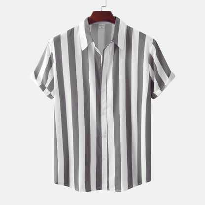 Men's 3D Printed Short Sleeve Shirt - Casual Cotton Blend Cardigan 2025 - Buy Center