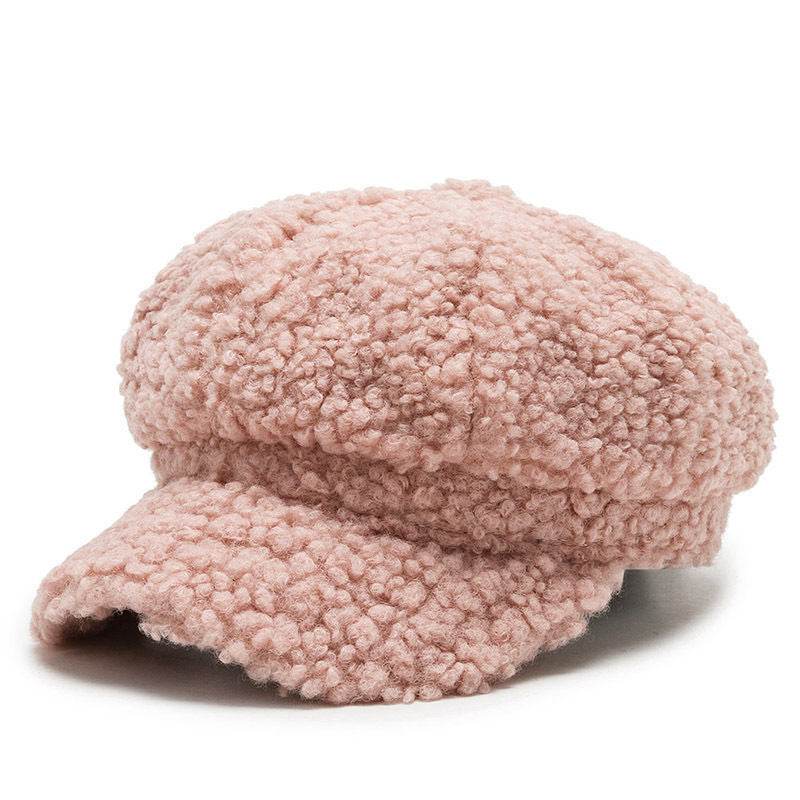 Cashmere Leather Brim Octagonal Hat - Elegant Tapered Style for Women - Buy Center