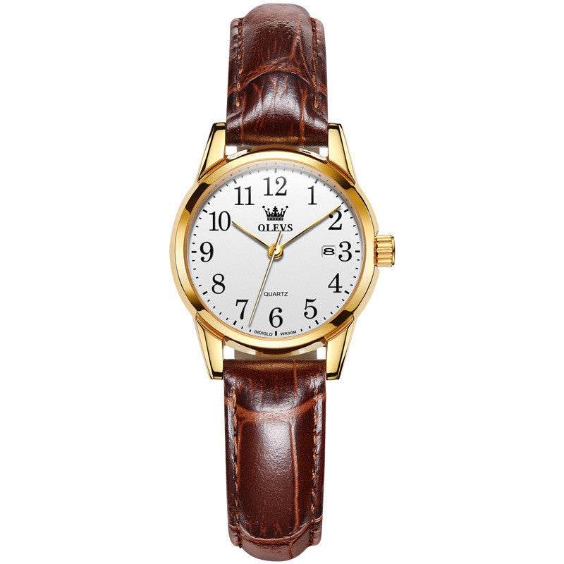 Stylish Waterproof Quartz Sports Watch for Men - Brown Leather Design - Buy Center