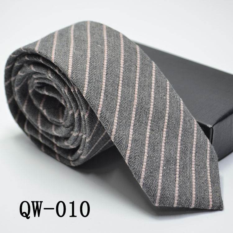 Elegant Men's Super Narrow Bow Tie - Trendy Wool-like Cotton Stripes - Buy Center