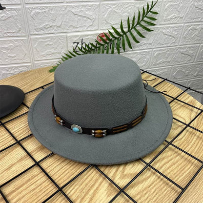 British Retro Woolen Wide Brim Hat - Stylish Fedora for All Ages - Buy Center