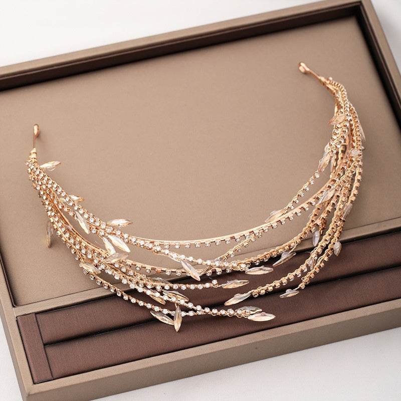 Elegant Golden Alloy Double Mesh Headband - Fashion-Forward Hair Accessory - Buy Center