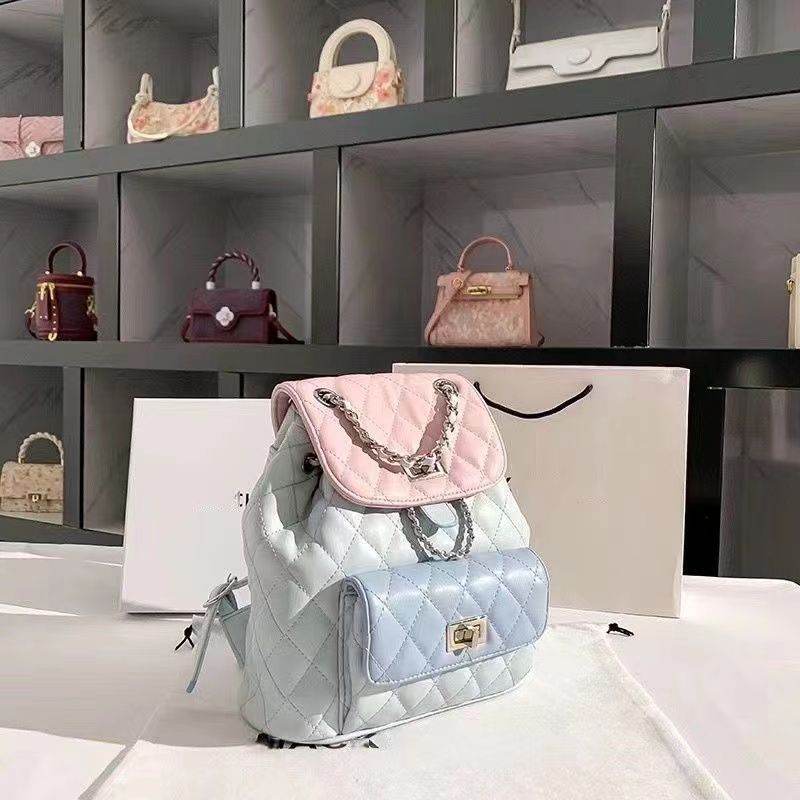 Buycenter Women's High-end Diamond Grid Backpack - Stylish Chain Design - Buy Center