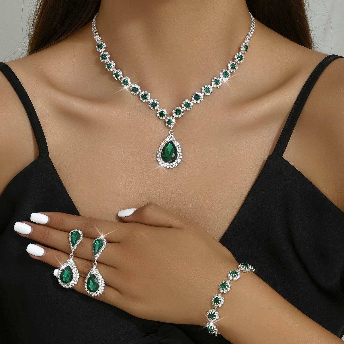 Buy Center Fashion Jewelry Set - Bridal Necklace, Earrings, and Bracelet - Buy Center