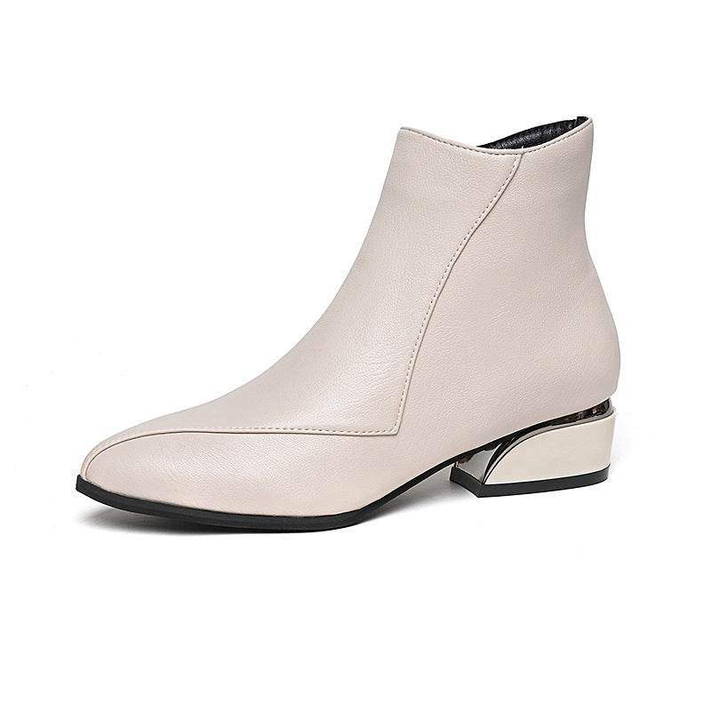 Buycenter Women's Chunky Heel Martin Boots - Stylish & Warm for Winter - Buy Center