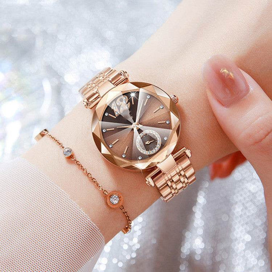 Buycenter Women's Quartz Dress Watch - Multi-pronged Gradient with Diamonds - Buy Center