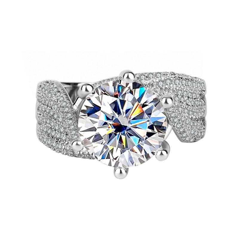Buycenter 925 Sterling Silver Moissanite Heart Ring - d-e Color - Buy Center