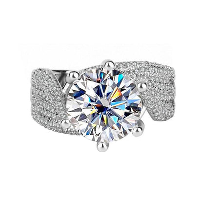 Buycenter 925 Sterling Silver Moissanite Heart Ring - d-e Color - Buy Center
