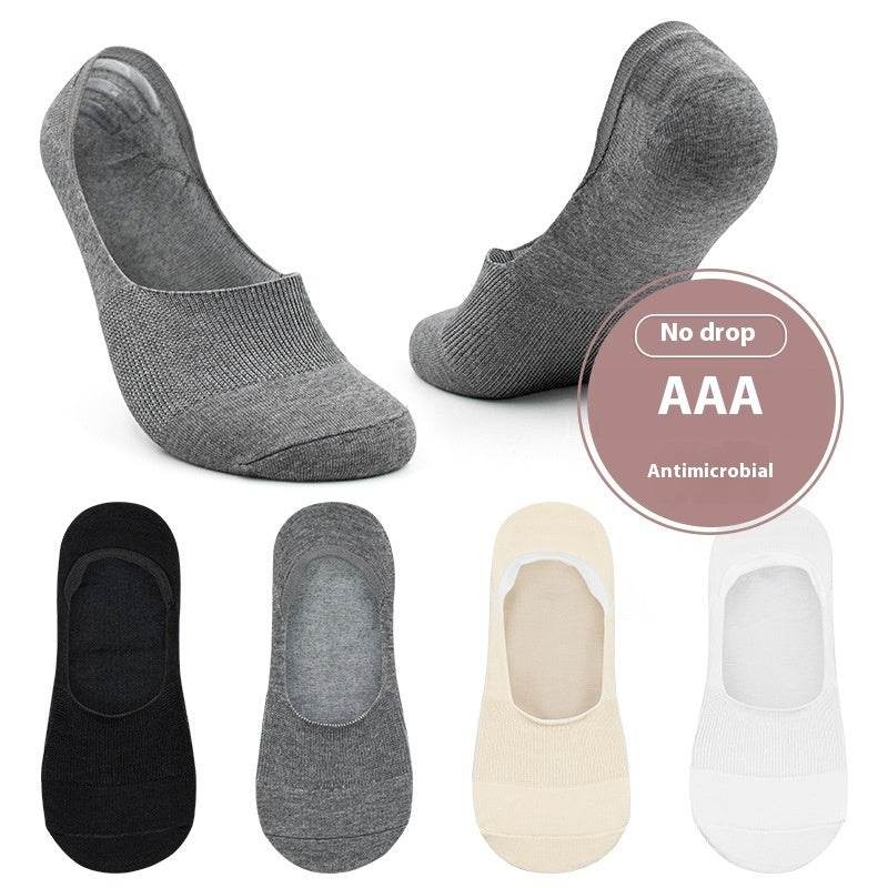 Women's Cotton Invisible Boat Socks - 5 Pairs Non-Slip Summer Style - Buy Center