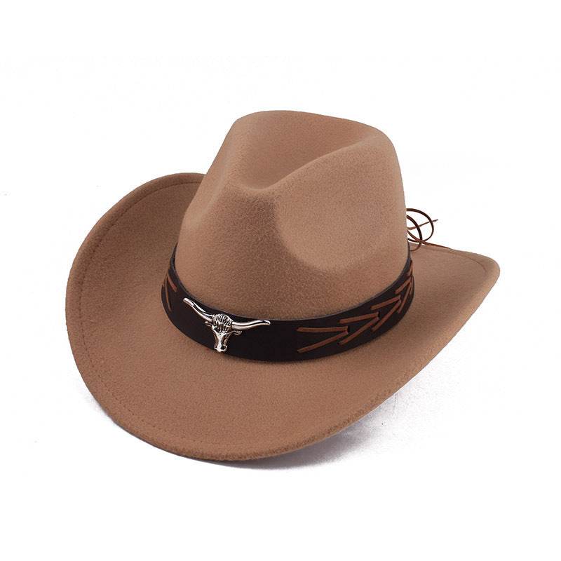 European & American Woolen Cowboy Hat - Stylish Adjustable Fit for All - Buy Center