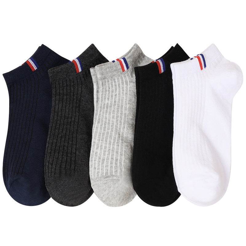 Men's Casual Cotton Socks - 5 Pairs in Assorted Colors for Daily Wear - Buy Center
