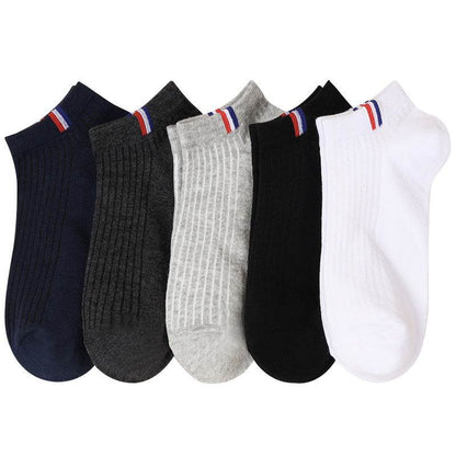 Men's Casual Cotton Socks - 5 Pairs in Assorted Colors for Daily Wear - Buy Center