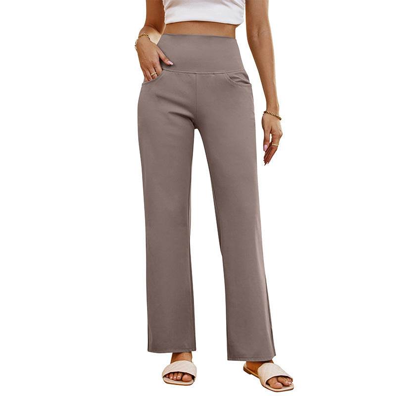 High Waist Straight Yoga Pants – Stylish & Comfortable for Workouts - Buy Center