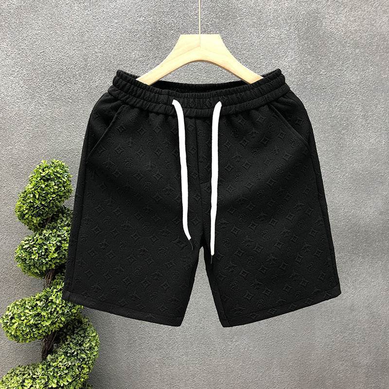 Stylish White Jacquard Shorts for Men - Comfortable Polyester Casual Wear - Buy Center