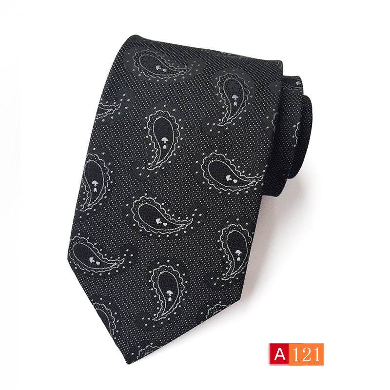 Buycenter Men's Jacquard Tie - Classic Black Stylish Formal Accessory - Buy Center