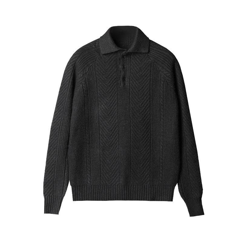 Buycenter Men's Thickened Warm Base Sweater - Stand Collar, Long Sleeve - Buy Center