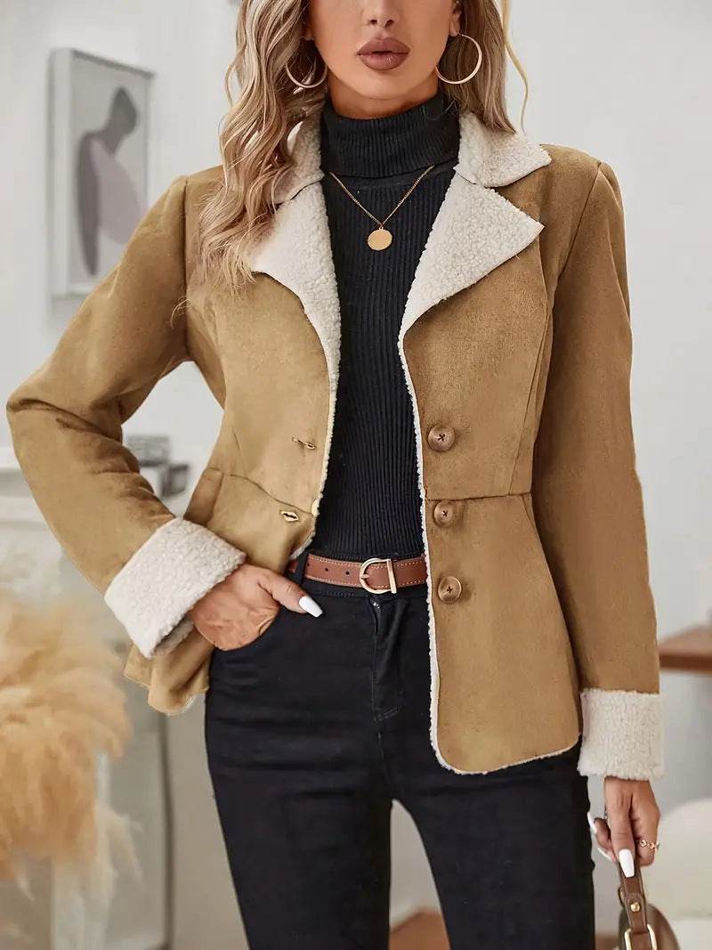 Casual Fashion Cold-Proof Jacket - Warm Fur & Stylish Lapel Design - Buy Center