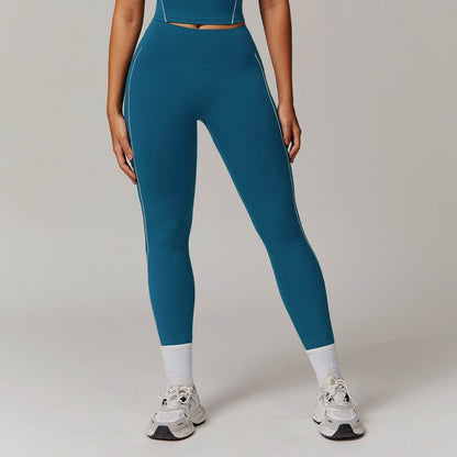 Buycenter High Waist Yoga Pants - Contrast Color, Pocket Design for Women - Buy Center