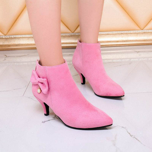 Buycenter Women's Pointed Toe Stiletto Martin Boots - Stylish Autumn Trend - Buy Center